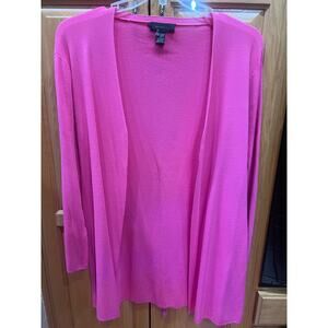 Pointelle Women's Pink Open Front Cardigan | Size XL
